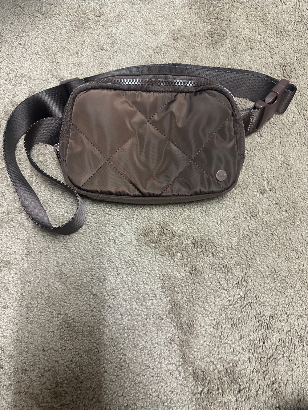 Quilted Brown Women’s Crossbody Belt Bag